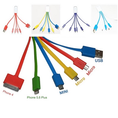 Colorful 5 in 1 USB Cable