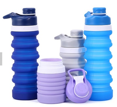 17.6 OZ Customized Logo Soft Foldable Silicone Water Bottle