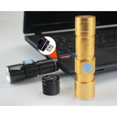 Promotional aluminum USB LED flashlight/mini torch