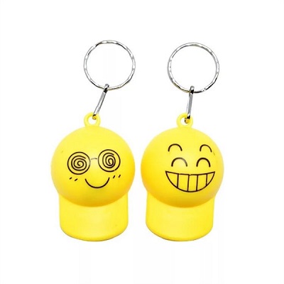 Emoji Cap Keychain LED Emoticon Keyring Promotion gift