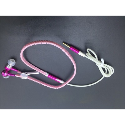 Metal Zipper Luminous Fluorescent Earphone