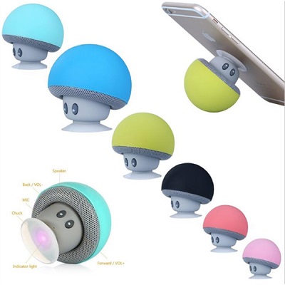 Silicone Mushroom Shape Waterproof Sucker Bluetooth Speaker