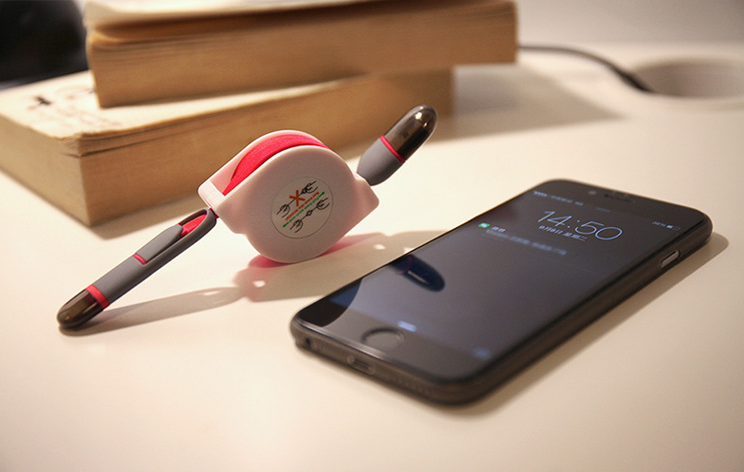 Free Shipping Colorful 2 in 1 Retractable Micro USB Cable Sync Data Charger Cable for Mobile