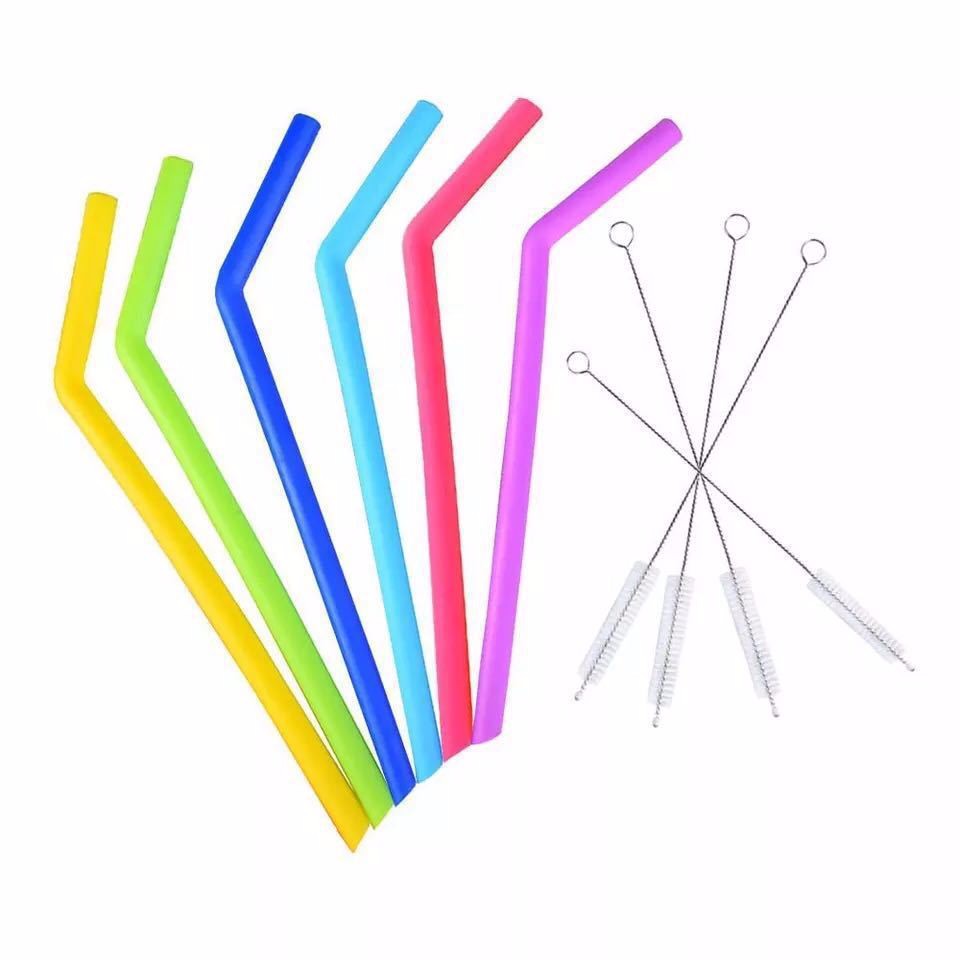 Flexible Folding Reusable Silicone Drinking Straws