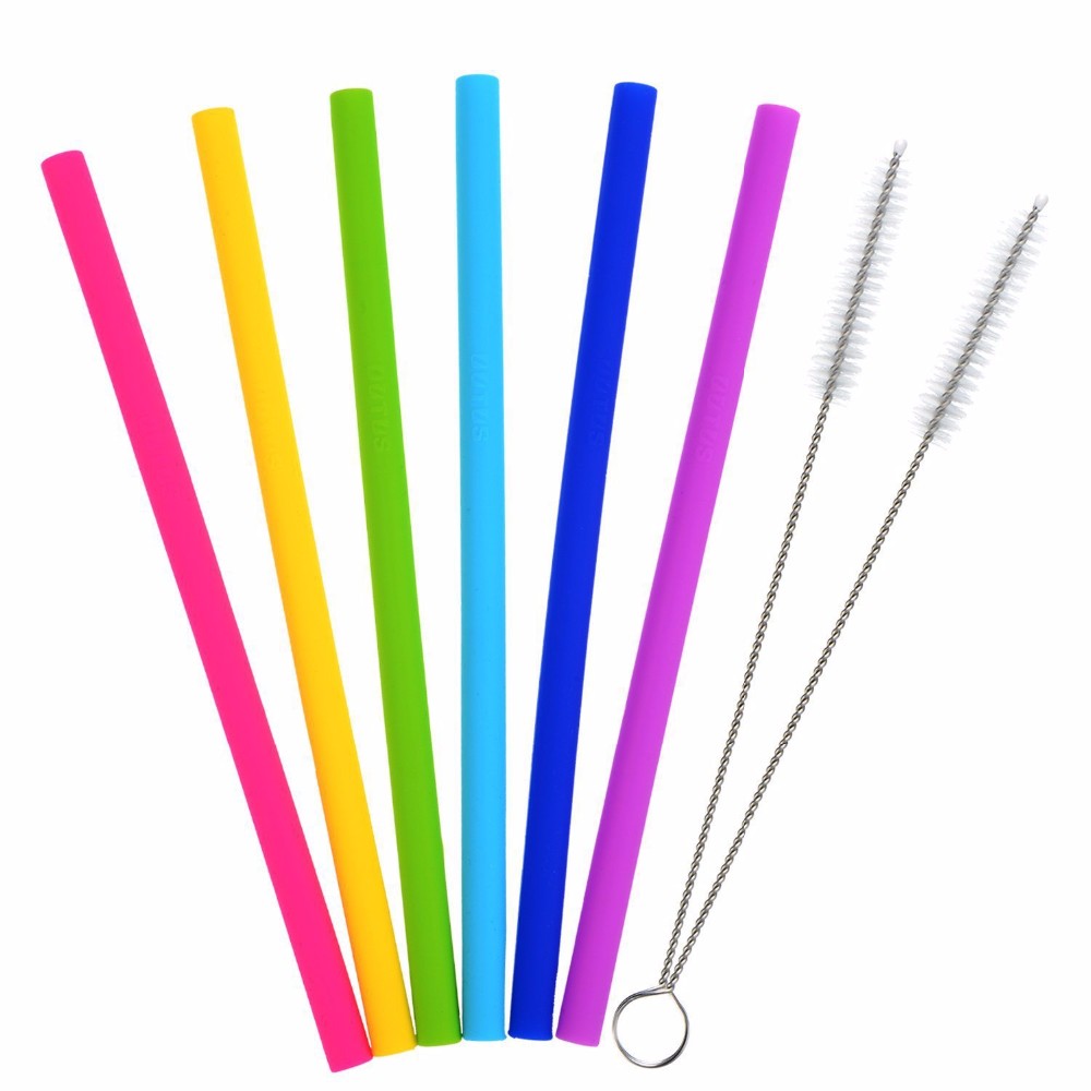 Flexible Folding Reusable Silicone Drinking Straws