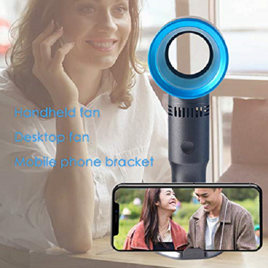 Phone Holder Portable Bladeless Handheld Fan