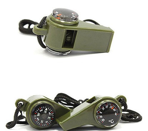 3 in 1 Survival Whistle with Compass and Thermometer Function