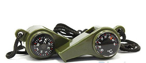 3 in 1 Survival Whistle with Compass and Thermometer Function