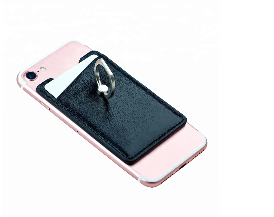 PU Leather Cell Phone Wallet with Ring Stander