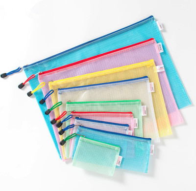 Colorful Translucent Papers Bag With Zipper