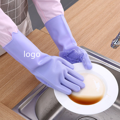 Silicone Brushed Dishwashing Gloves