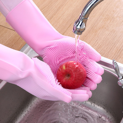 Silicone Brushed Dishwashing Gloves