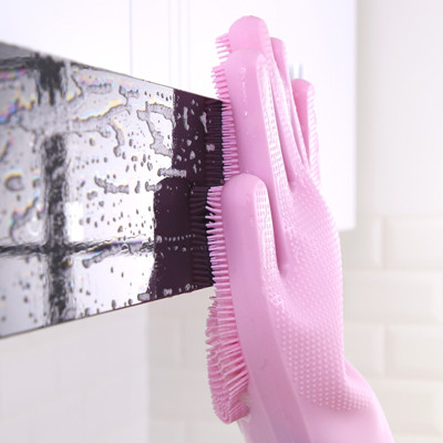 Silicone Brushed Dishwashing Gloves