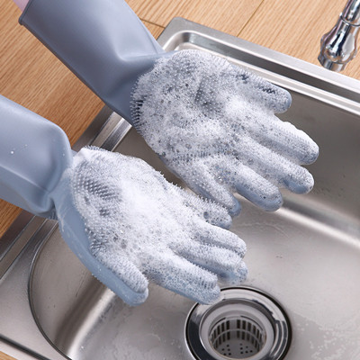Silicone Brushed Dishwashing Gloves